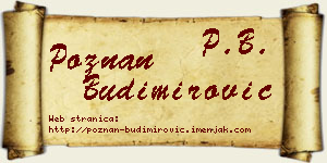 Poznan Budimirović vizit kartica